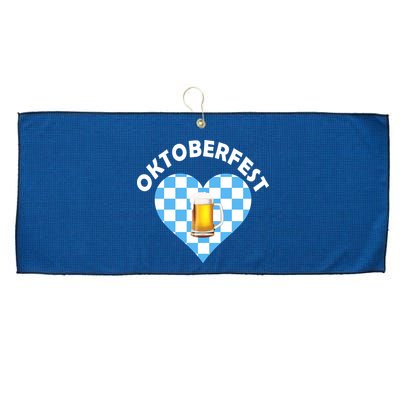 Oktoberfest Beer Heart Large Microfiber Waffle Golf Towel