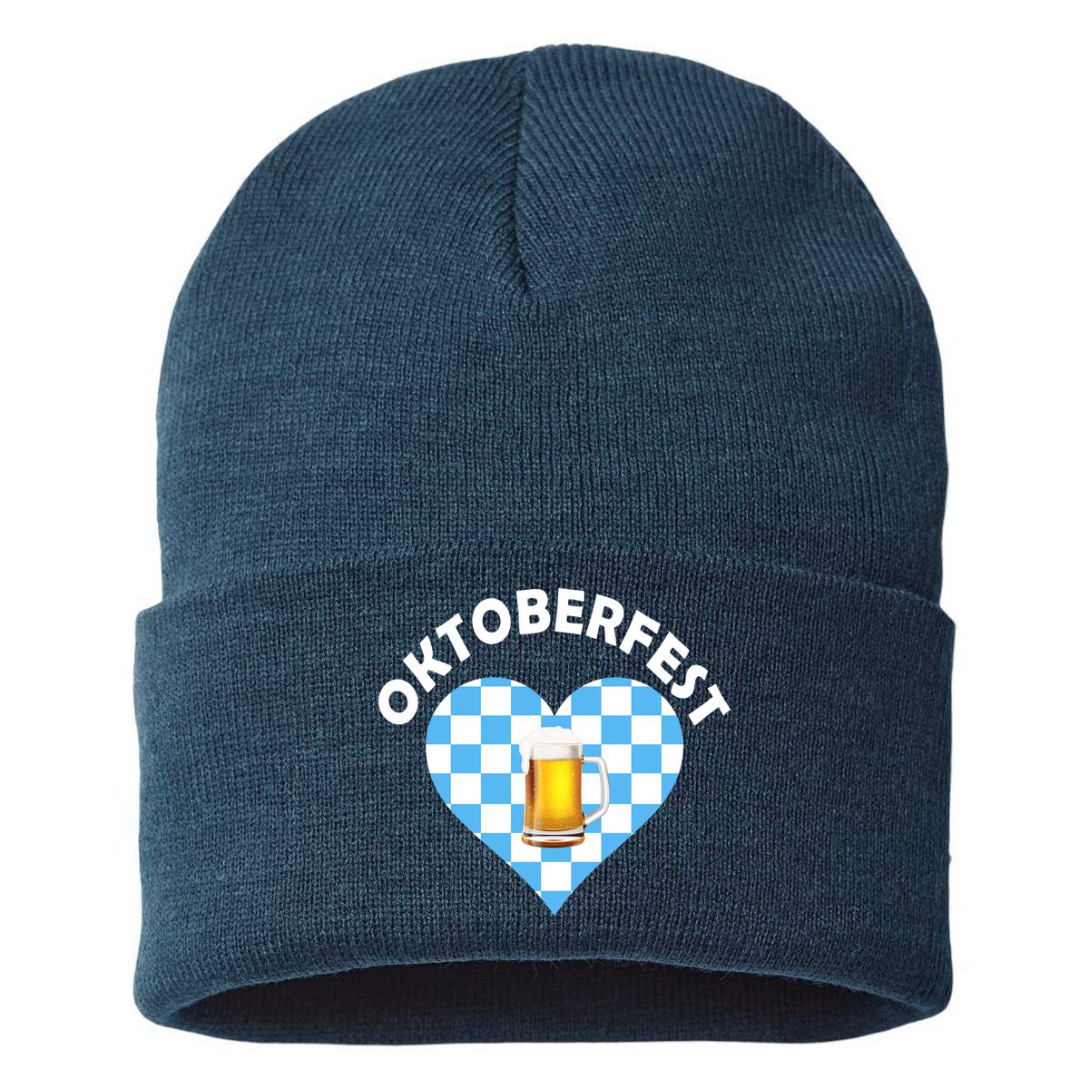 Oktoberfest Beer Heart Sustainable Knit Beanie