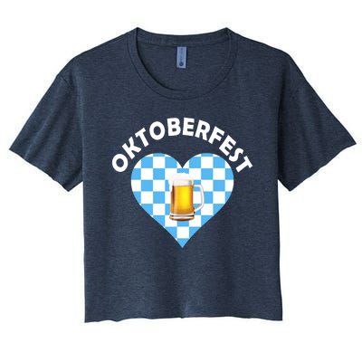 Oktoberfest Beer Heart Women's Crop Top Tee