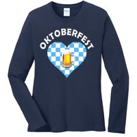 Oktoberfest Beer Heart Ladies Long Sleeve Shirt