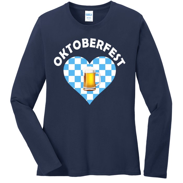 Oktoberfest Beer Heart Ladies Long Sleeve Shirt