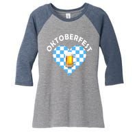 Oktoberfest Beer Heart Women's Tri-Blend 3/4-Sleeve Raglan Shirt