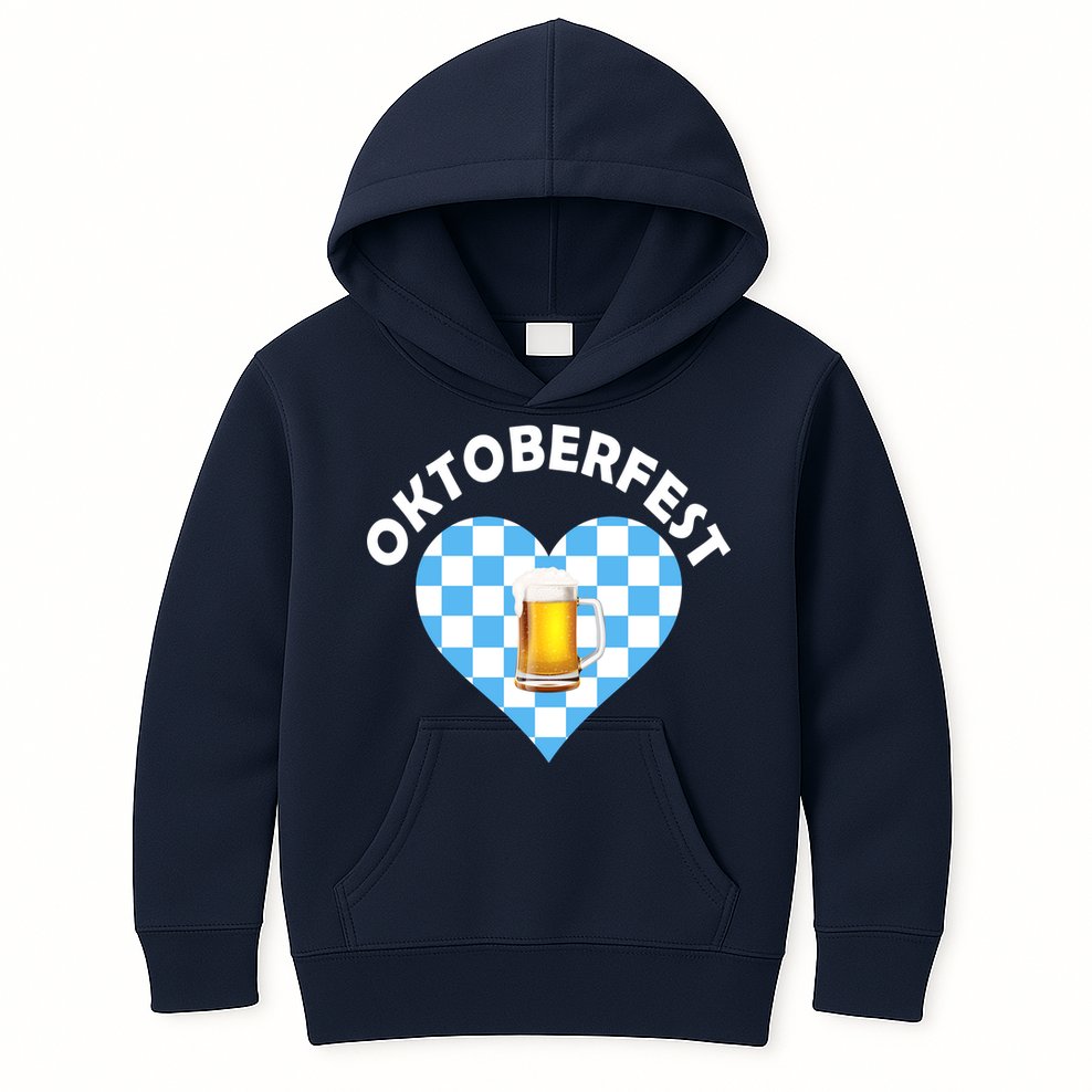 Oktoberfest Beer Heart Kids Hoodie