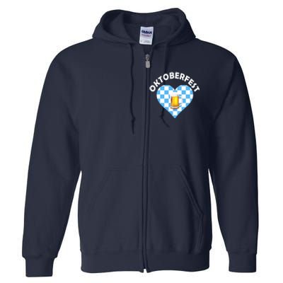 Oktoberfest Beer Heart Full Zip Hoodie