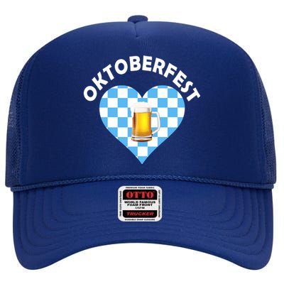 Oktoberfest Beer Heart High Crown Mesh Back Trucker Hat