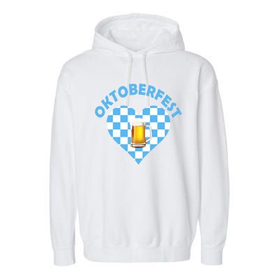 Oktoberfest Beer Heart Garment-Dyed Fleece Hoodie