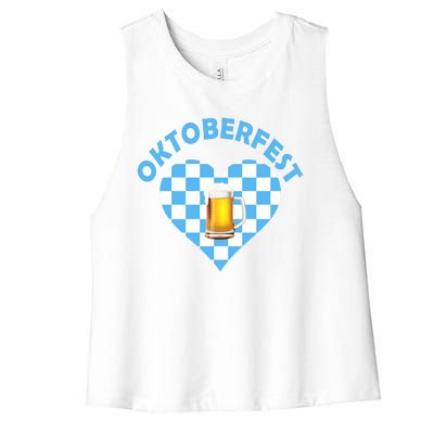 Oktoberfest Beer Heart Women's Racerback Cropped Tank