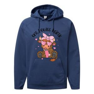 One Boujee Heifer Highland Cow Valentine Performance Fleece Hoodie