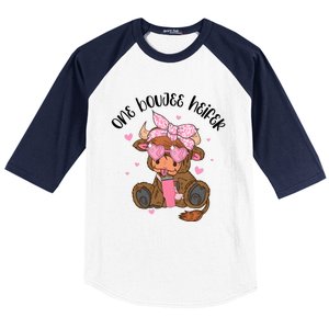 One Boujee Heifer Highland Cow Valentine Baseball Sleeve Shirt