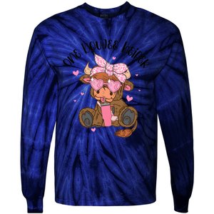 One Boujee Heifer Highland Cow Valentine Tie-Dye Long Sleeve Shirt