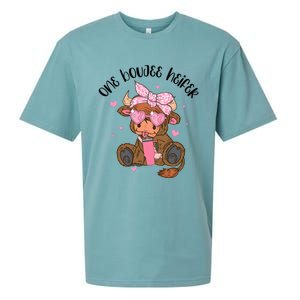 One Boujee Heifer Highland Cow Valentine Sueded Cloud Jersey T-Shirt