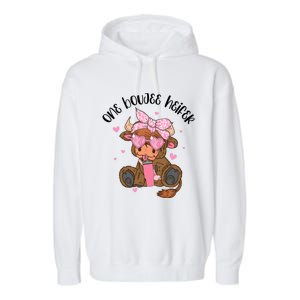 One Boujee Heifer Highland Cow Valentine Garment-Dyed Fleece Hoodie