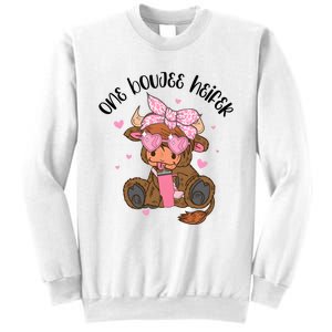 One Boujee Heifer Highland Cow Valentine Sweatshirt