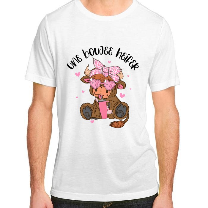 One Boujee Heifer Highland Cow Valentine Adult ChromaSoft Performance T-Shirt