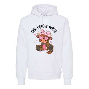 One Boujee Heifer Highland Cow Valentine Premium Hoodie