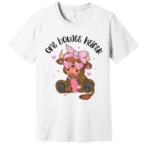 One Boujee Heifer Highland Cow Valentine Premium T-Shirt