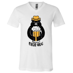 Oktoberfest Bier Hug Bear Cute German Costume V-Neck T-Shirt