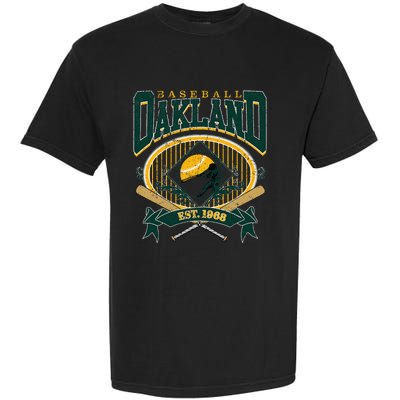 Oakland Baseball Home Plate & Bat Script Fan Garment-Dyed Heavyweight T-Shirt