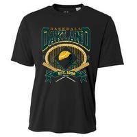 Oakland Baseball Home Plate & Bat Script Fan Cooling Performance Crew T-Shirt