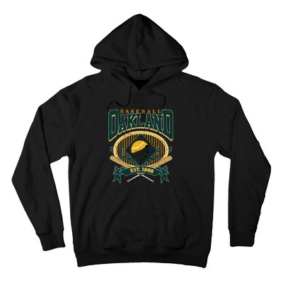 Oakland Baseball Home Plate & Bat Script Fan Hoodie