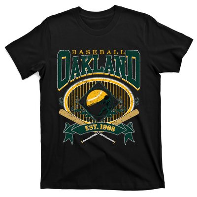 Oakland Baseball Home Plate & Bat Script Fan T-Shirt