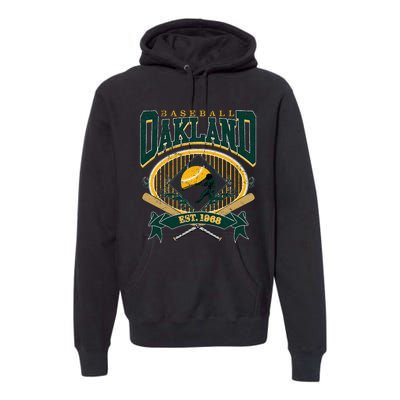 Oakland Baseball Home Plate & Bat Script Fan Premium Hoodie