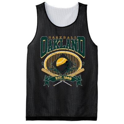 Oakland Baseball Home Plate & Bat Script Fan Mesh Reversible Basketball Jersey Tank