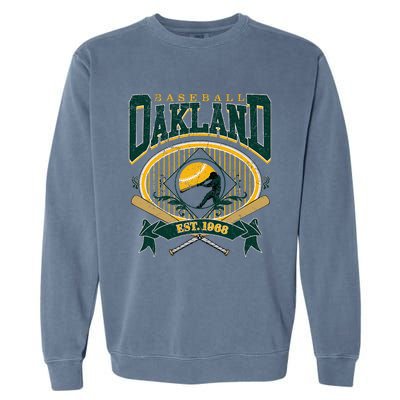 Oakland Baseball Home Plate & Bat Script Fan Garment-Dyed Sweatshirt