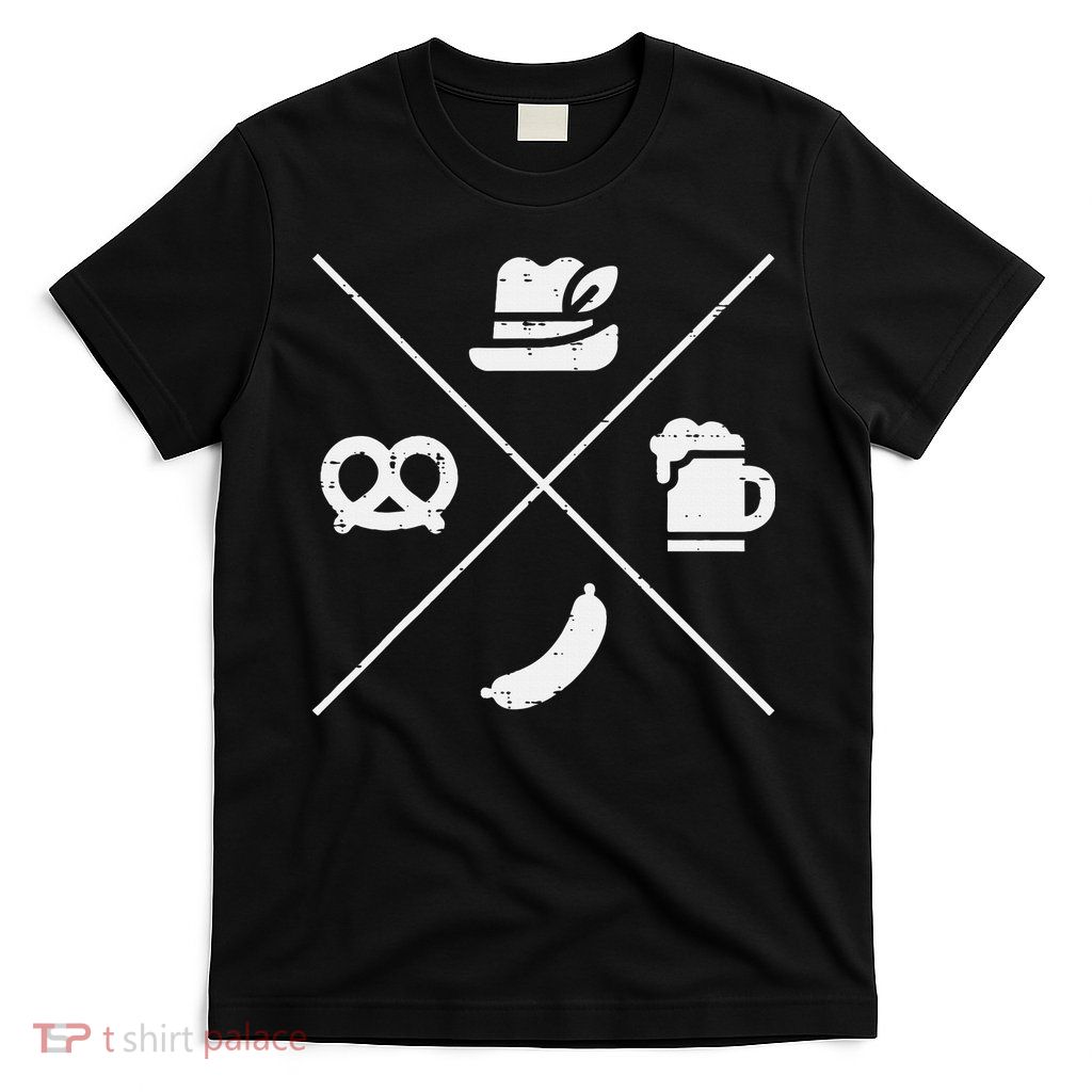 Oktoberfest Bavarian Hat Pretzel Bratwurst T-Shirt