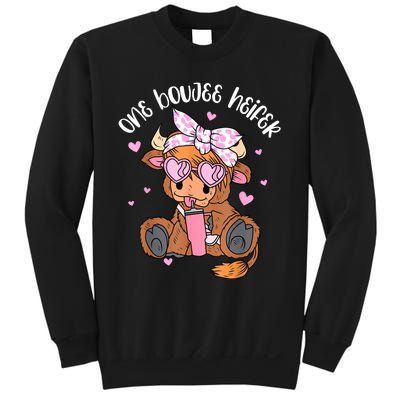 One Boujee Heifer Highland Cow Tumbler Happy ValentineS Day Sweatshirt