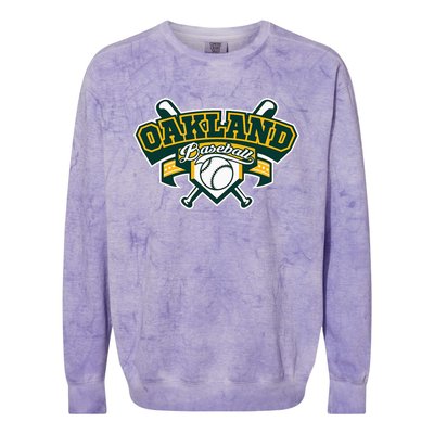 Oakland Baseball Home Plate & Bat Script Gameday Fan Colorblast Crewneck Sweatshirt