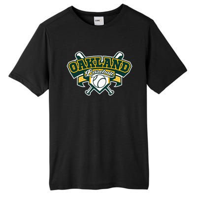 Oakland Baseball Home Plate & Bat Script Gameday Fan Tall Fusion ChromaSoft Performance T-Shirt