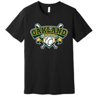 Oakland Baseball Home Plate & Bat Script Gameday Fan Premium T-Shirt