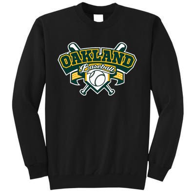 Oakland Baseball Home Plate & Bat Script Gameday Fan Tall Sweatshirt