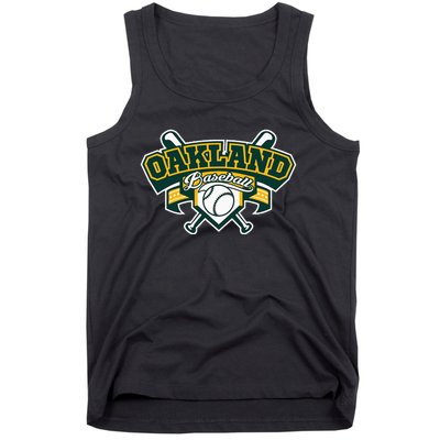 Oakland Baseball Home Plate & Bat Script Gameday Fan Tank Top