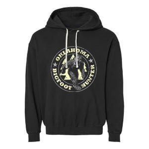 Oklahoma Bigfoot Hunter Believe State Pride Garment-Dyed Fleece Hoodie