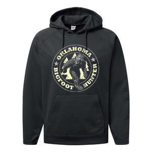 Oklahoma Bigfoot Hunter Believe State Pride Performance Fleece Hoodie