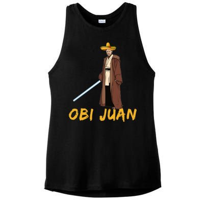 Obi Juan Funny Cinco De Mayo Ladies PosiCharge Tri-Blend Wicking Tank