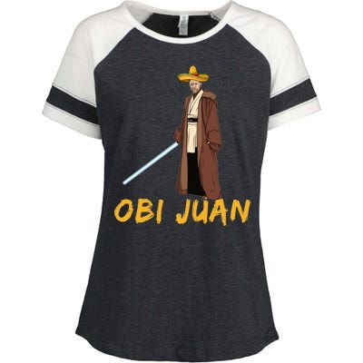 Obi Juan Funny Cinco De Mayo Enza Ladies Jersey Colorblock Tee