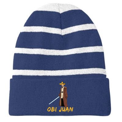 Obi Juan Funny Cinco De Mayo Striped Beanie with Solid Band