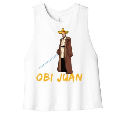 Obi Juan Funny Cinco De Mayo Women's Racerback Cropped Tank