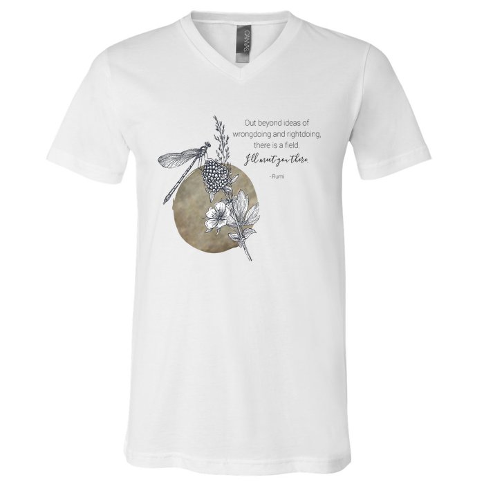 Out Beyond Ideas Rumi Poetry Quotes V-Neck T-Shirt