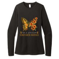 Orange Butterfly Im A Survivor Kidney Cancer Awareness Womens CVC Long Sleeve Shirt