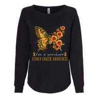 Orange Butterfly Im A Survivor Kidney Cancer Awareness Womens California Wash Sweatshirt