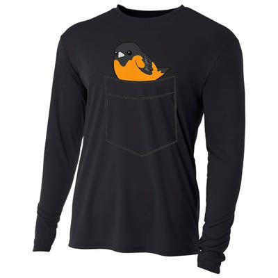 Oriole Bird In The Pocket Cute Pocket Oriole Cooling Performance Long Sleeve Crew