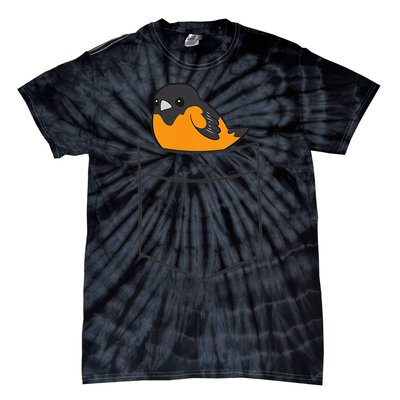 Oriole Bird In The Pocket Cute Pocket Oriole Tie-Dye T-Shirt