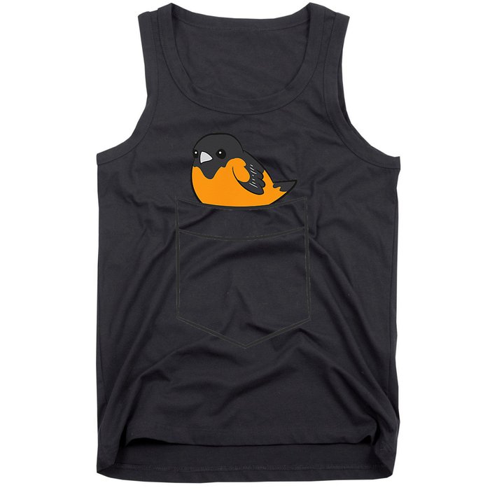 Oriole Bird In The Pocket Cute Pocket Oriole Tank Top