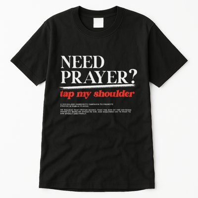 On Back Iv His Glory Need Prayer Tap My Shoulder Tall T-Shirt