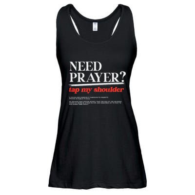 On Back Iv His Glory Need Prayer Tap My Shoulder Ladies Essential Flowy Tank