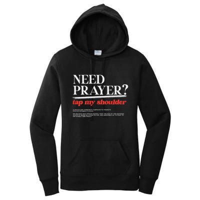 On Back Iv His Glory Need Prayer Tap My Shoulder Women's Pullover Hoodie